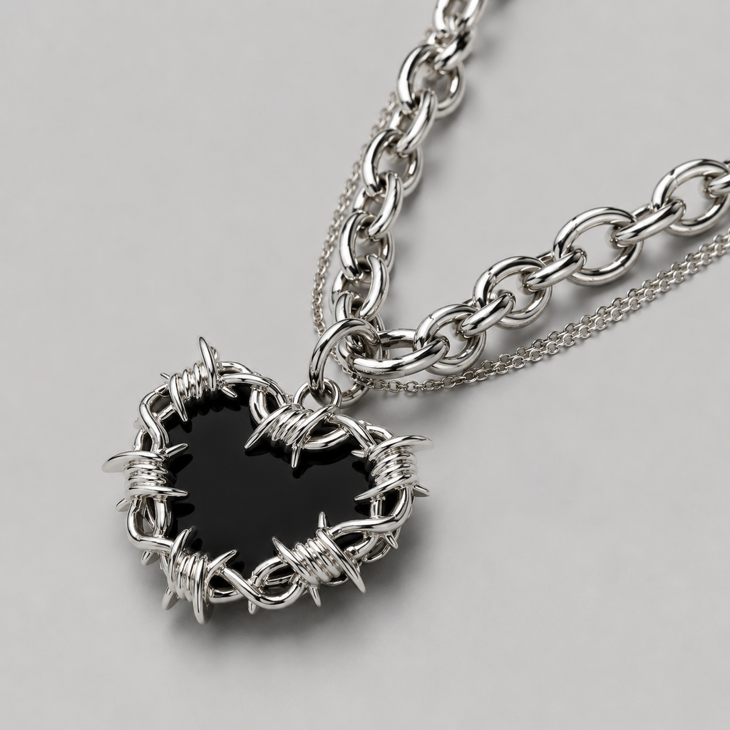 BLACK HEART THORN NÁHRDELNÍK