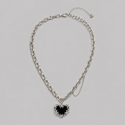 BLACK HEART THORN NÁHRDELNÍK